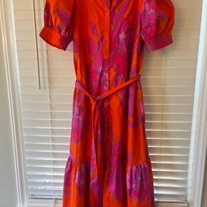 Sugarlips Bold Orange and Pink Floral Maxi Dress